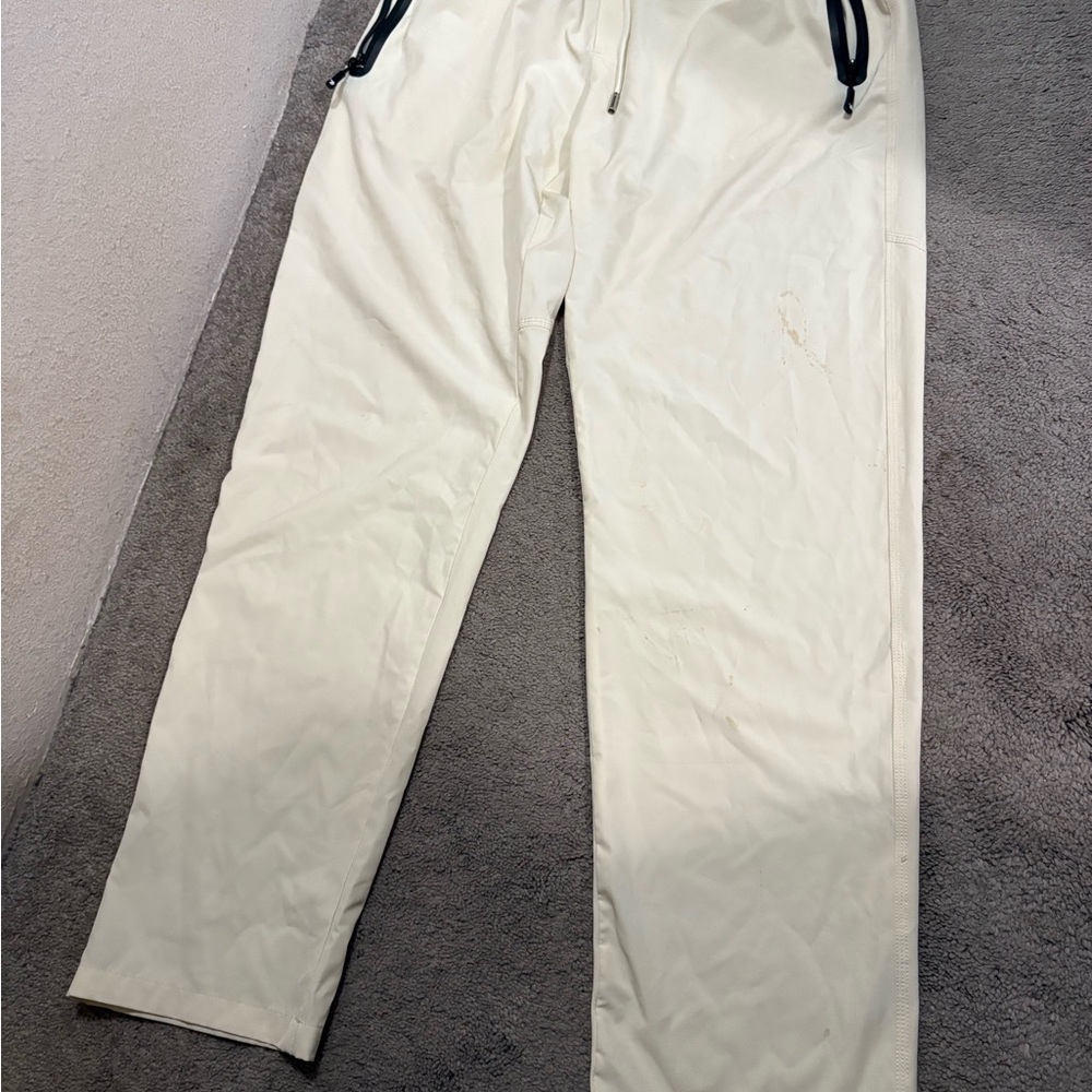 Men's Ivory Joggers with Black Drawstrings